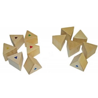 Gewichtprismen Memo - 2 x 6 Stück - Material: Holz - Maße: 7,1x6,8x5,3cm